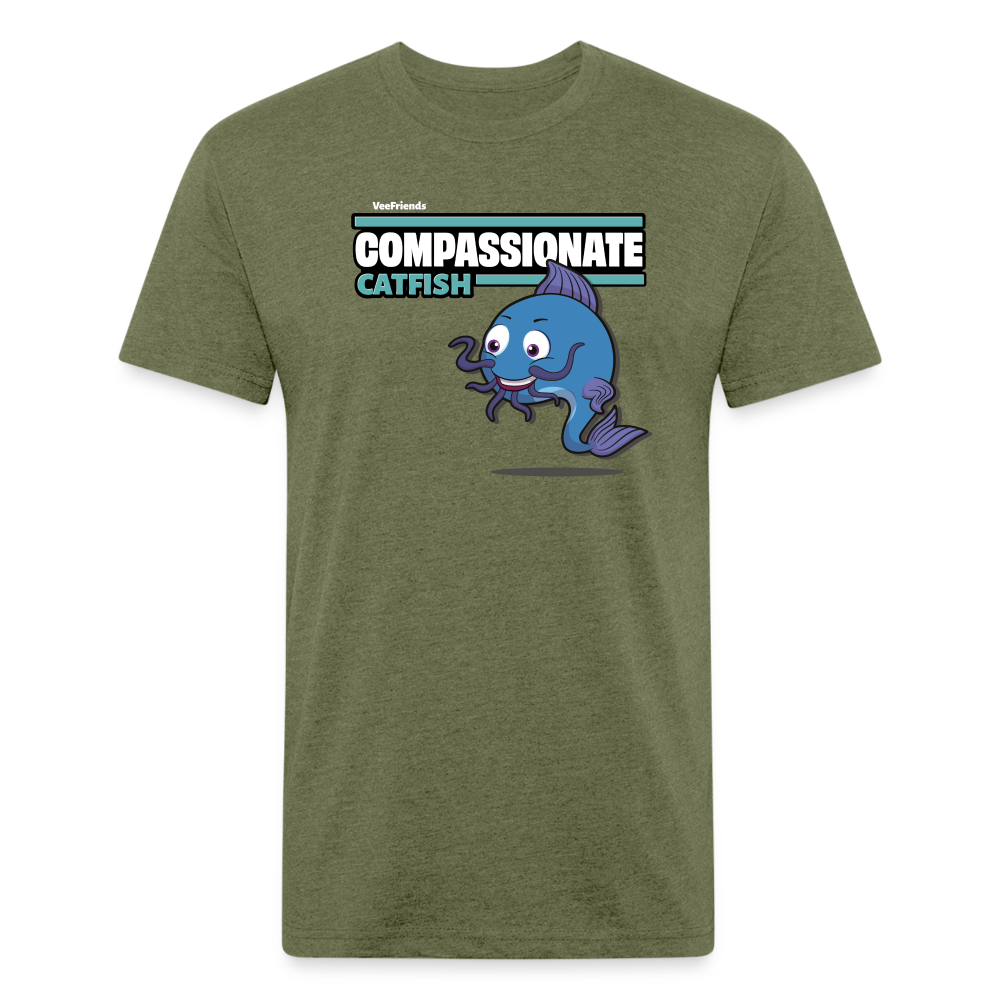 Compassionate Catfish Character Comfort Adult Tee - heather military green