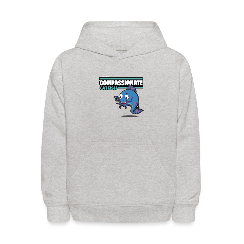 Compassionate Catfish Character Comfort Kids Hoodie - heather gray