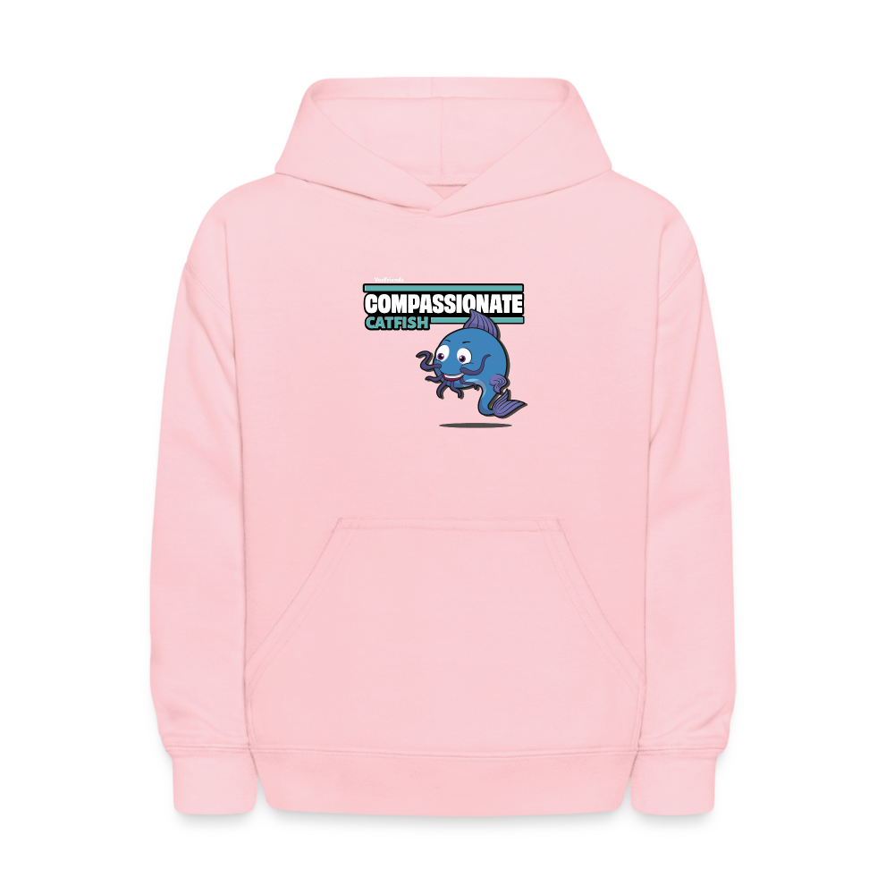 Compassionate Catfish Character Comfort Kids Hoodie - pink