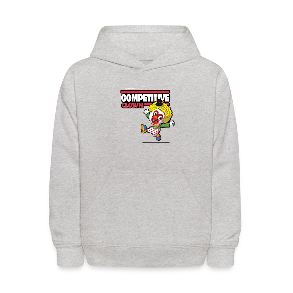 Competitive Clown Character Comfort Kids Hoodie - heather gray