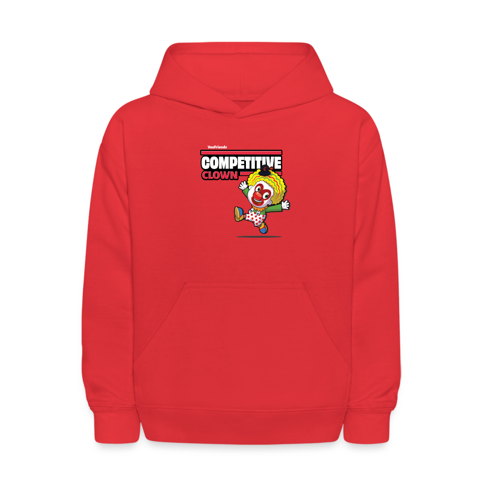 Competitive Clown Character Comfort Kids Hoodie - red