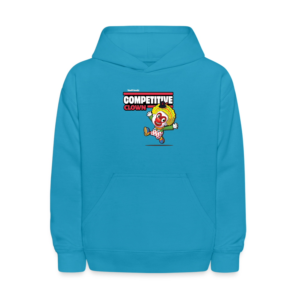 Competitive Clown Character Comfort Kids Hoodie - turquoise