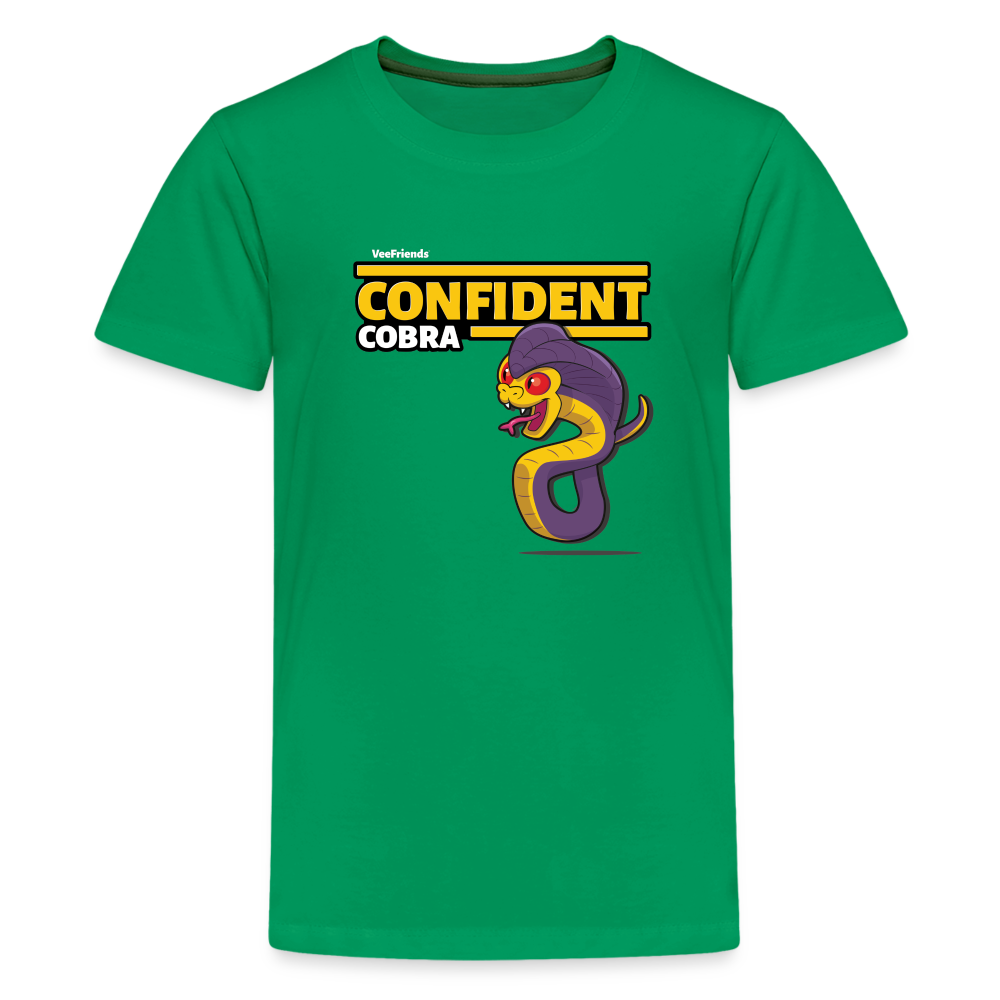 Confident Cobra Character Comfort Kids Tee - kelly green