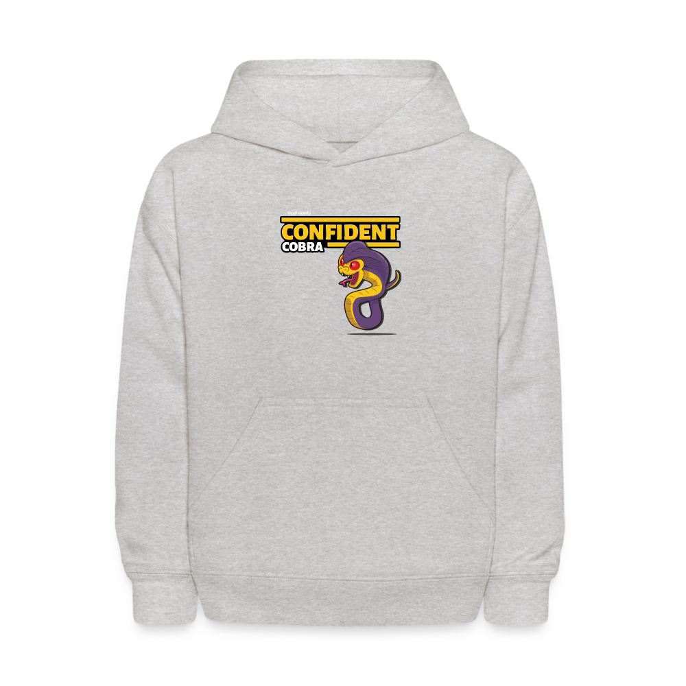 Confident Cobra Character Comfort Kids Hoodie - heather gray