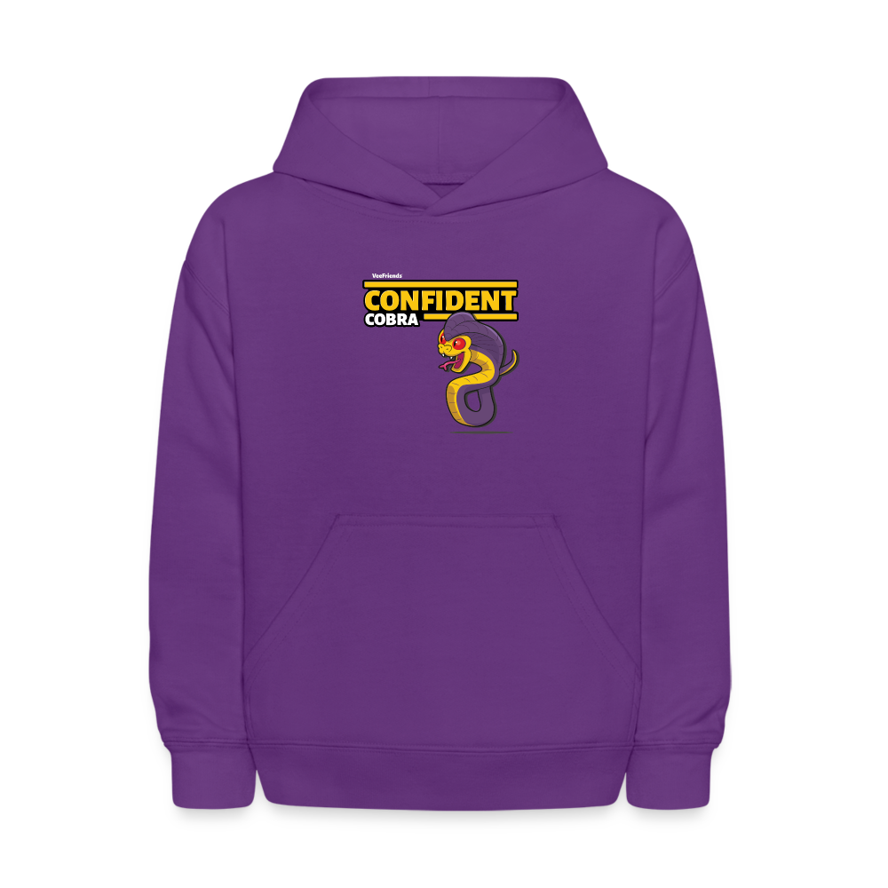 Confident Cobra Character Comfort Kids Hoodie - purple