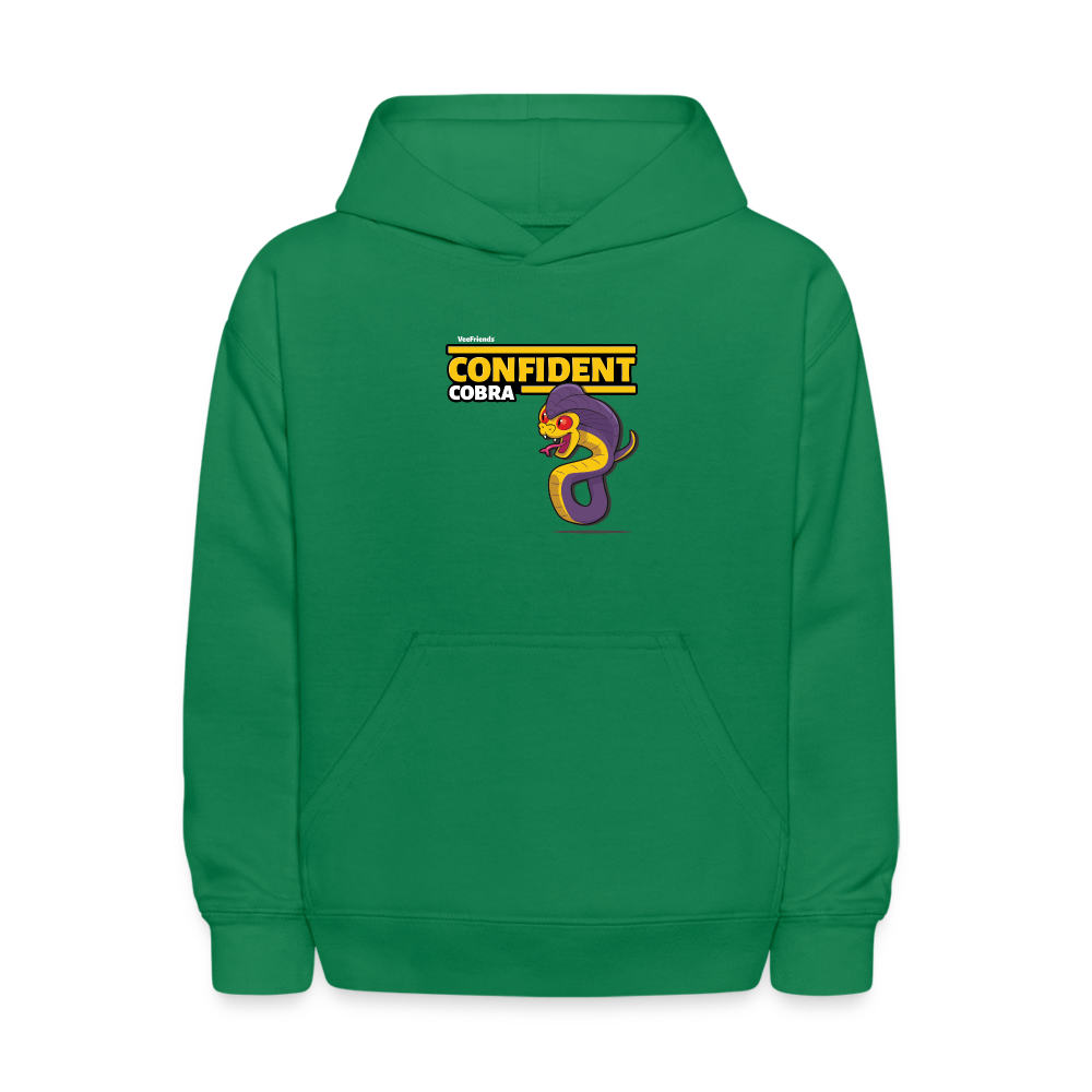 Confident Cobra Character Comfort Kids Hoodie - kelly green