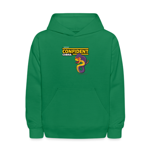 Confident Cobra Character Comfort Kids Hoodie - kelly green