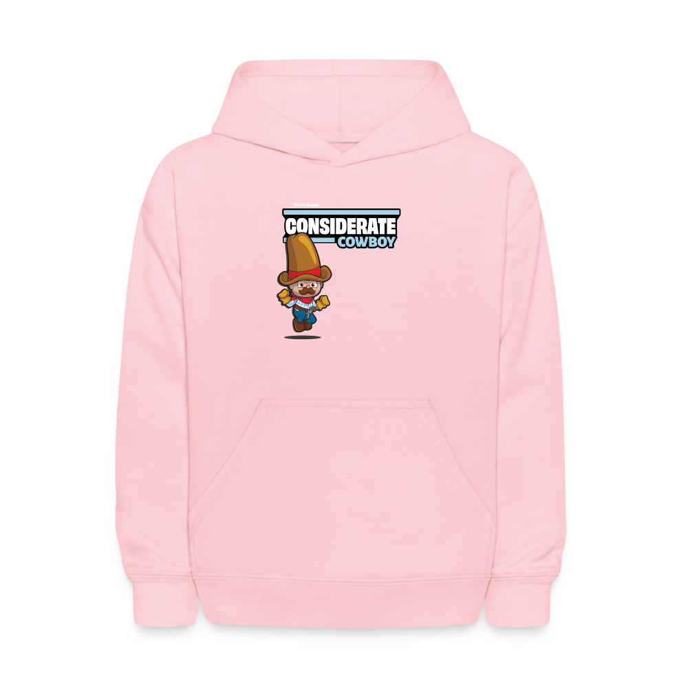 Considerate Cowboy Character Comfort Kids Hoodie - pink