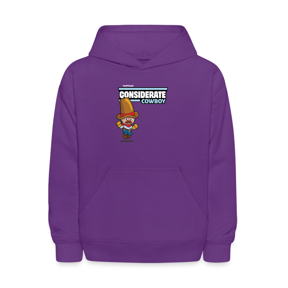 Considerate Cowboy Character Comfort Kids Hoodie - purple