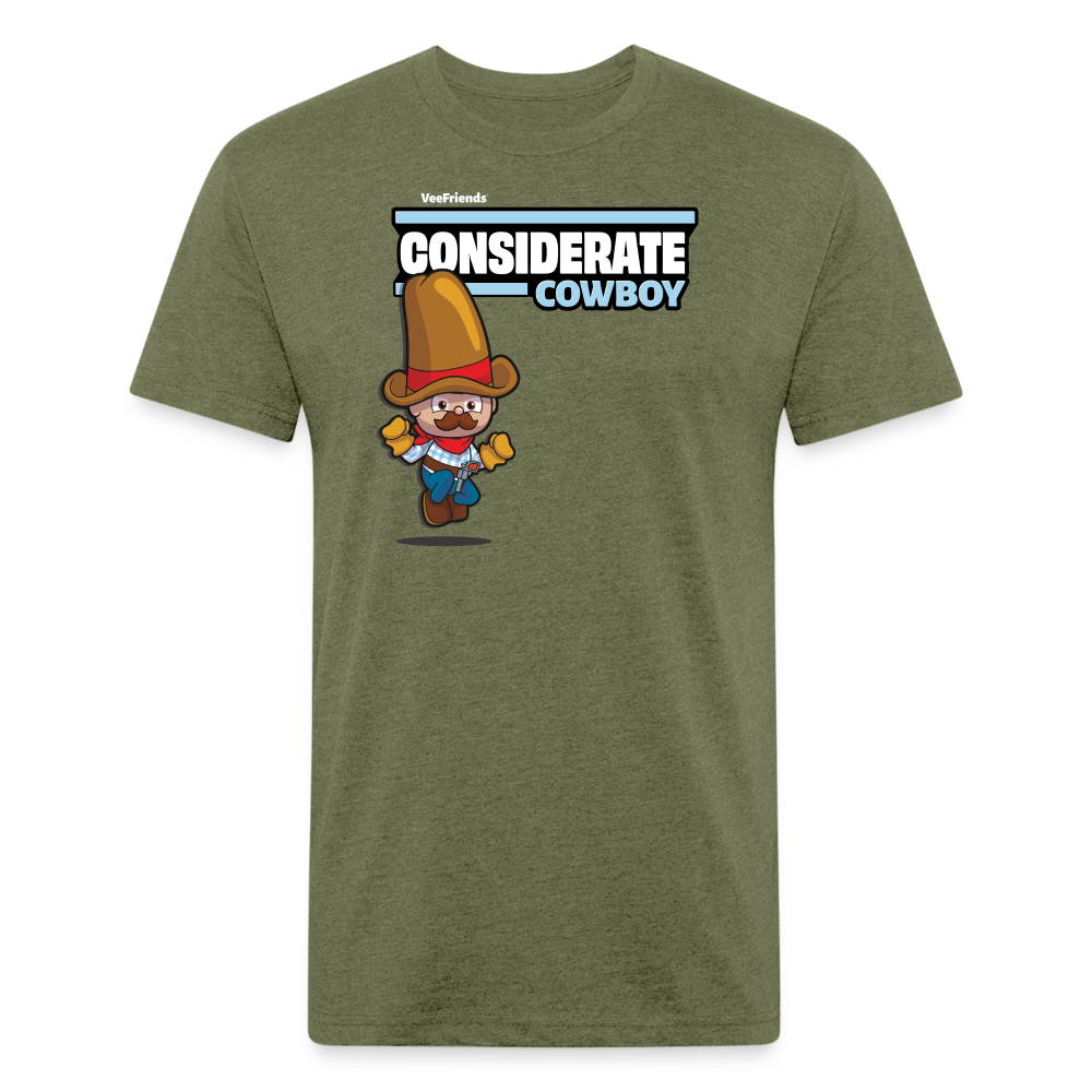 Considerate Cowboy Character Comfort Adult Tee - heather military green