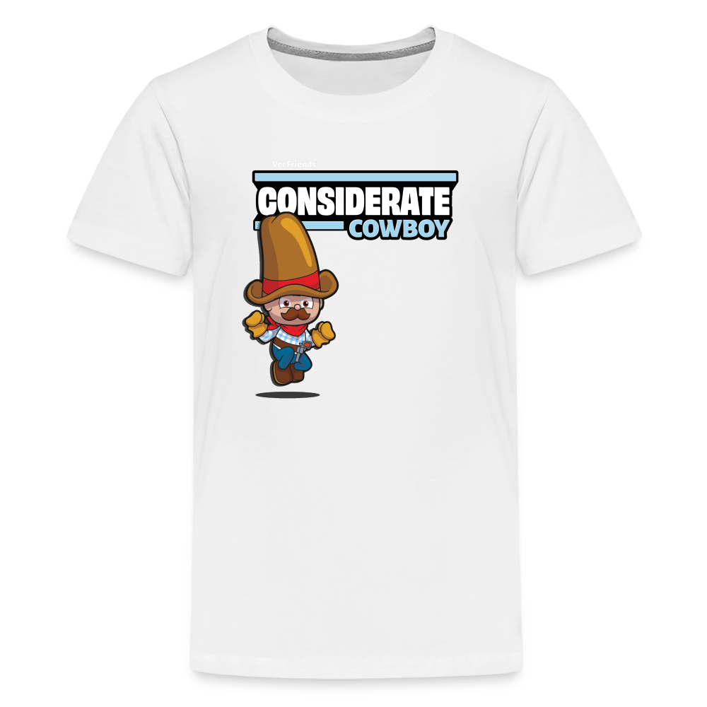 
            
                Load image into Gallery viewer, Considerate Cowboy Character Comfort Kids Tee - white
            
        