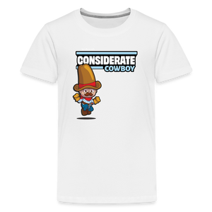 Considerate Cowboy Character Comfort Kids Tee - white