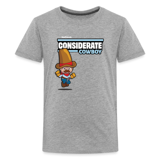 Considerate Cowboy Character Comfort Kids Tee - heather gray