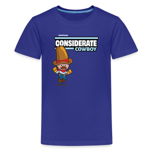 
            
                Load image into Gallery viewer, Considerate Cowboy Character Comfort Kids Tee - royal blue
            
        