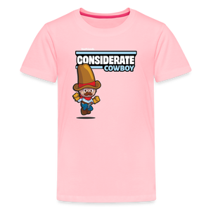 Considerate Cowboy Character Comfort Kids Tee - pink