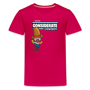 Considerate Cowboy Character Comfort Kids Tee - dark pink