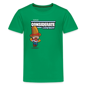 Considerate Cowboy Character Comfort Kids Tee - kelly green