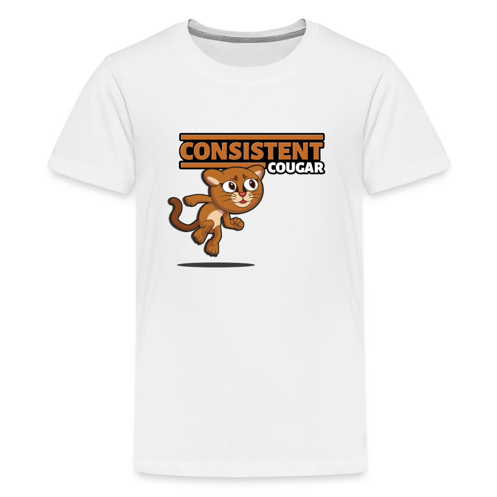 Consistent Cougar Character Comfort Kids Tee - white