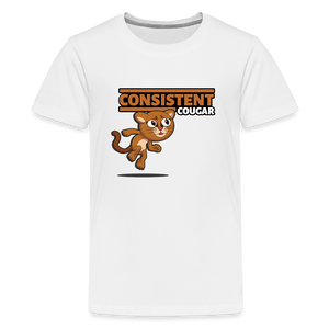 Consistent Cougar Character Comfort Kids Tee - white