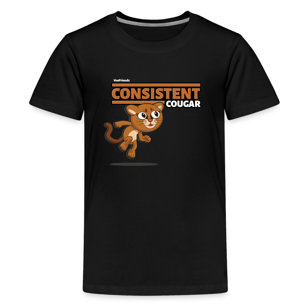 Consistent Cougar Character Comfort Kids Tee - black