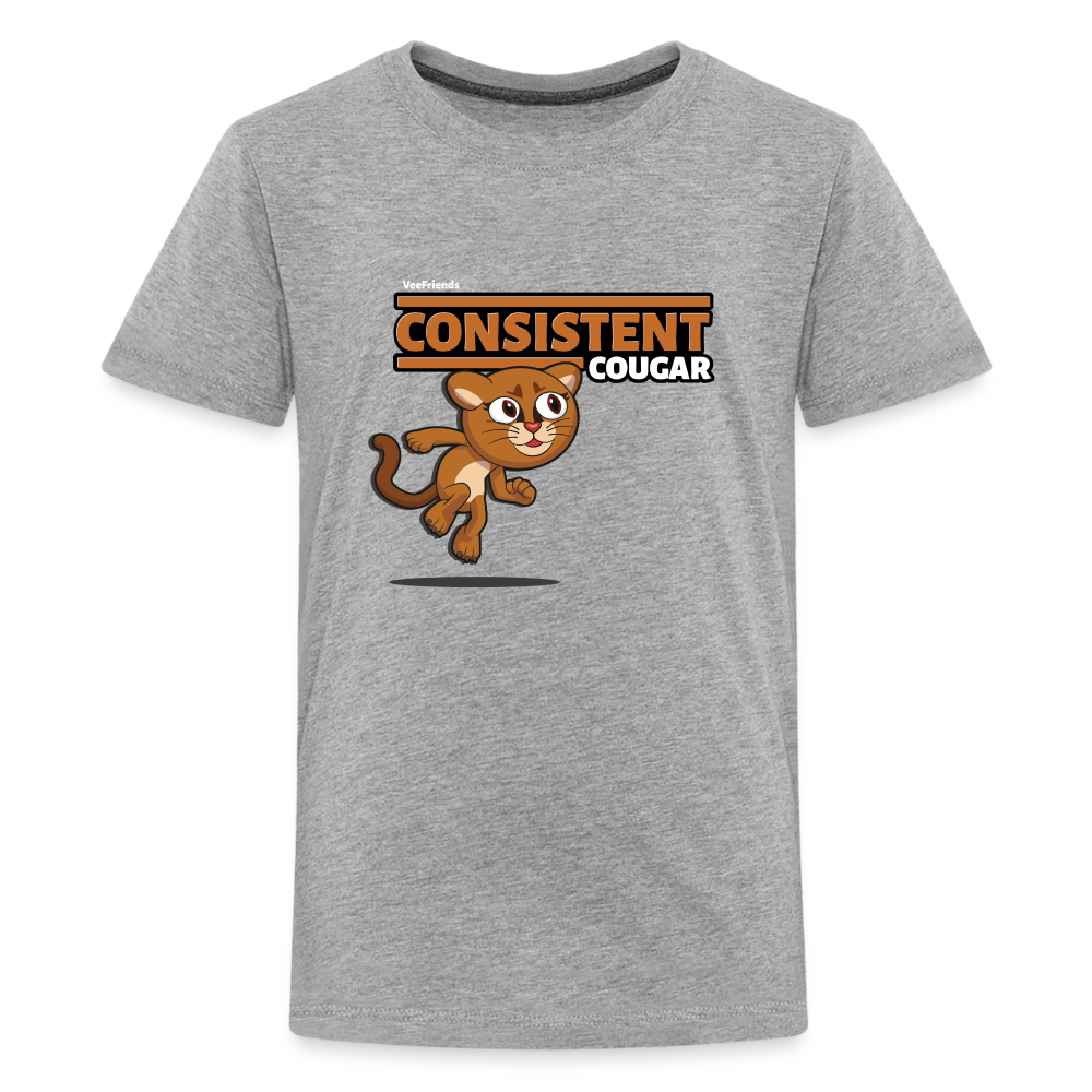 Consistent Cougar Character Comfort Kids Tee - heather gray