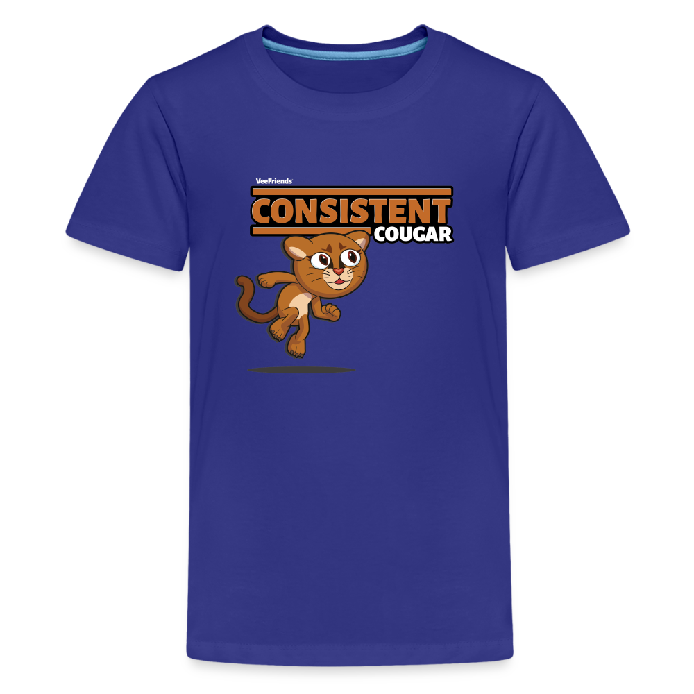 Consistent Cougar Character Comfort Kids Tee - royal blue