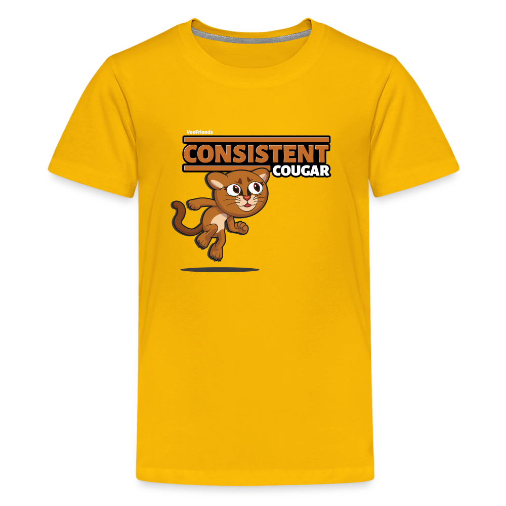 Consistent Cougar Character Comfort Kids Tee - sun yellow