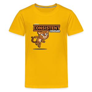 Consistent Cougar Character Comfort Kids Tee - sun yellow