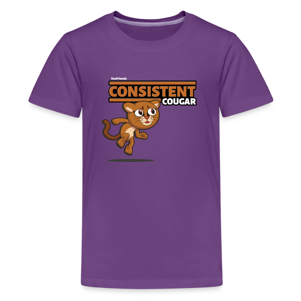 Consistent Cougar Character Comfort Kids Tee - purple