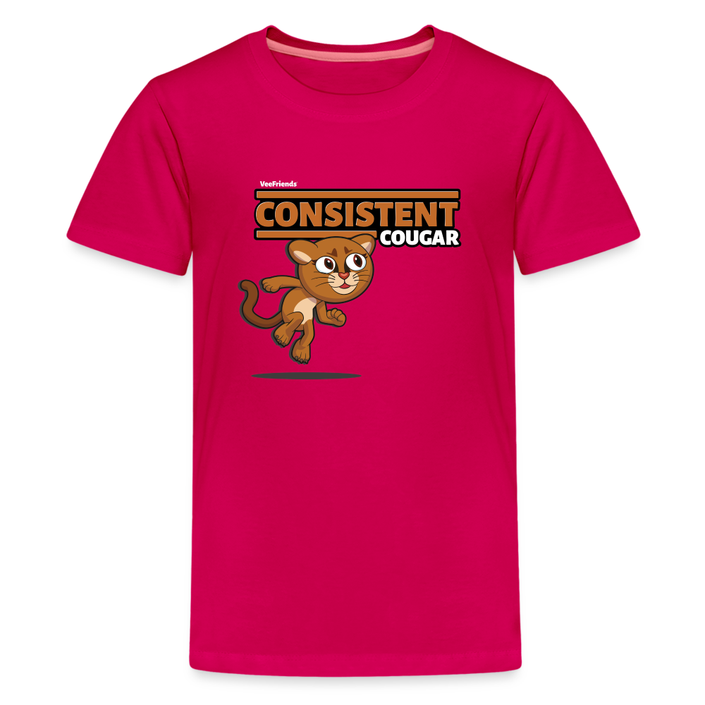 Consistent Cougar Character Comfort Kids Tee - dark pink