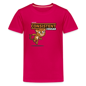 Consistent Cougar Character Comfort Kids Tee - dark pink