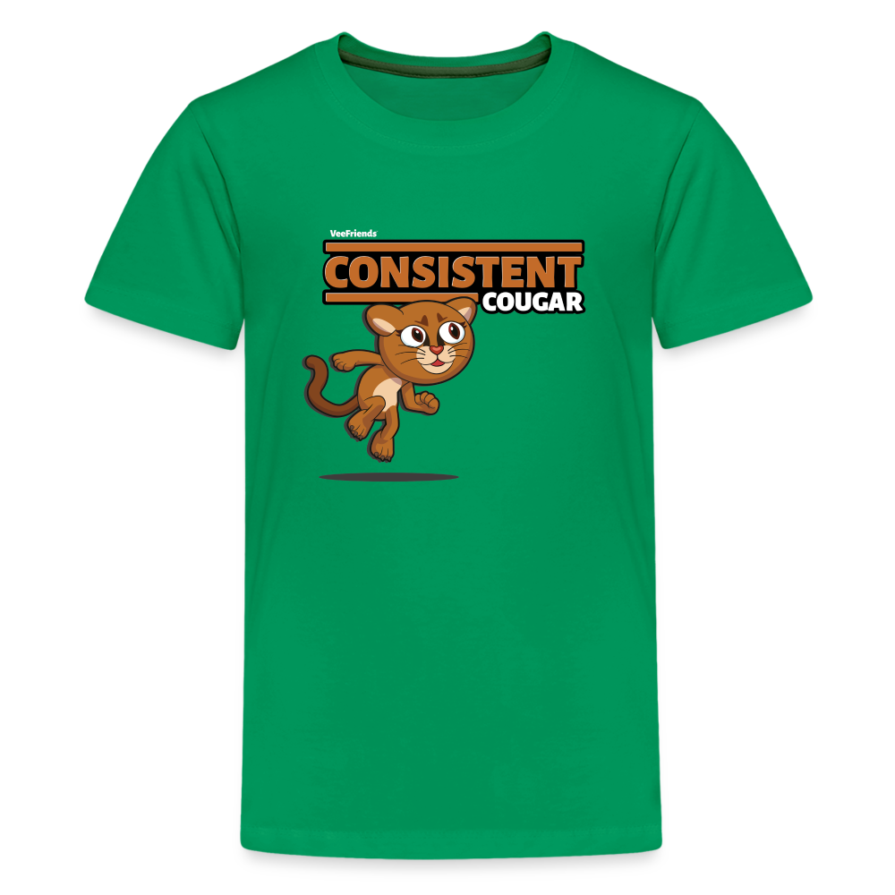 Consistent Cougar Character Comfort Kids Tee - kelly green