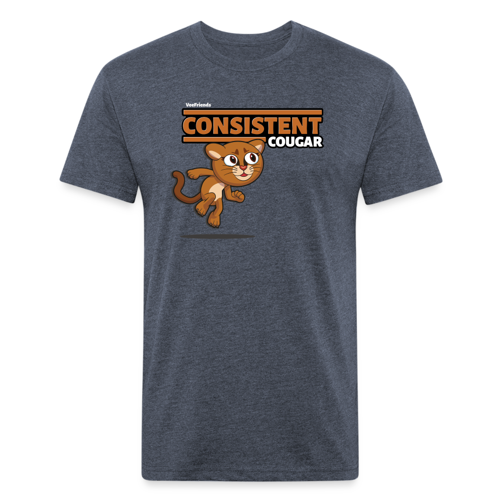 Consistent Cougar Character Comfort Adult Tee - heather navy