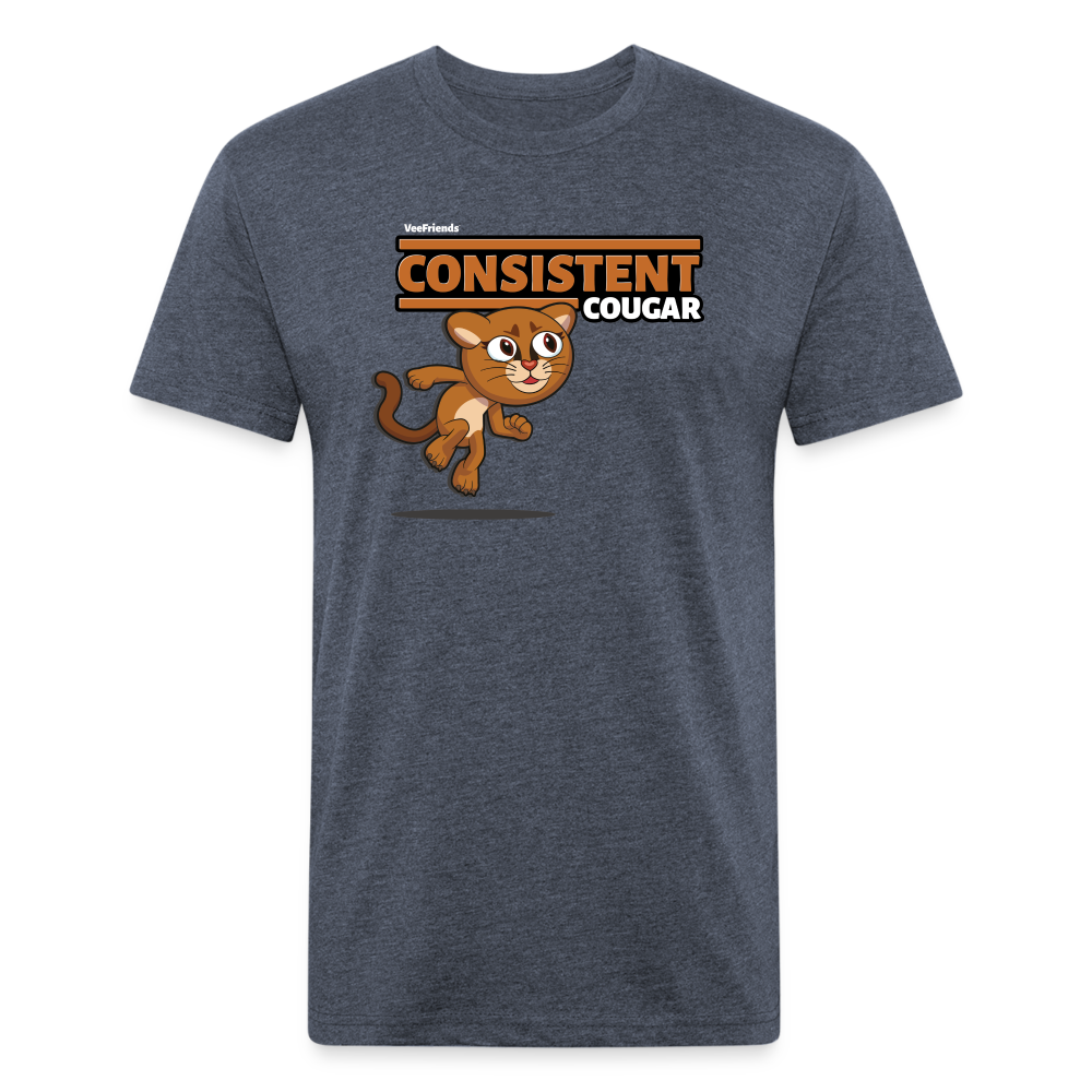 
            
                Load image into Gallery viewer, Consistent Cougar Character Comfort Adult Tee - heather navy
            
        
