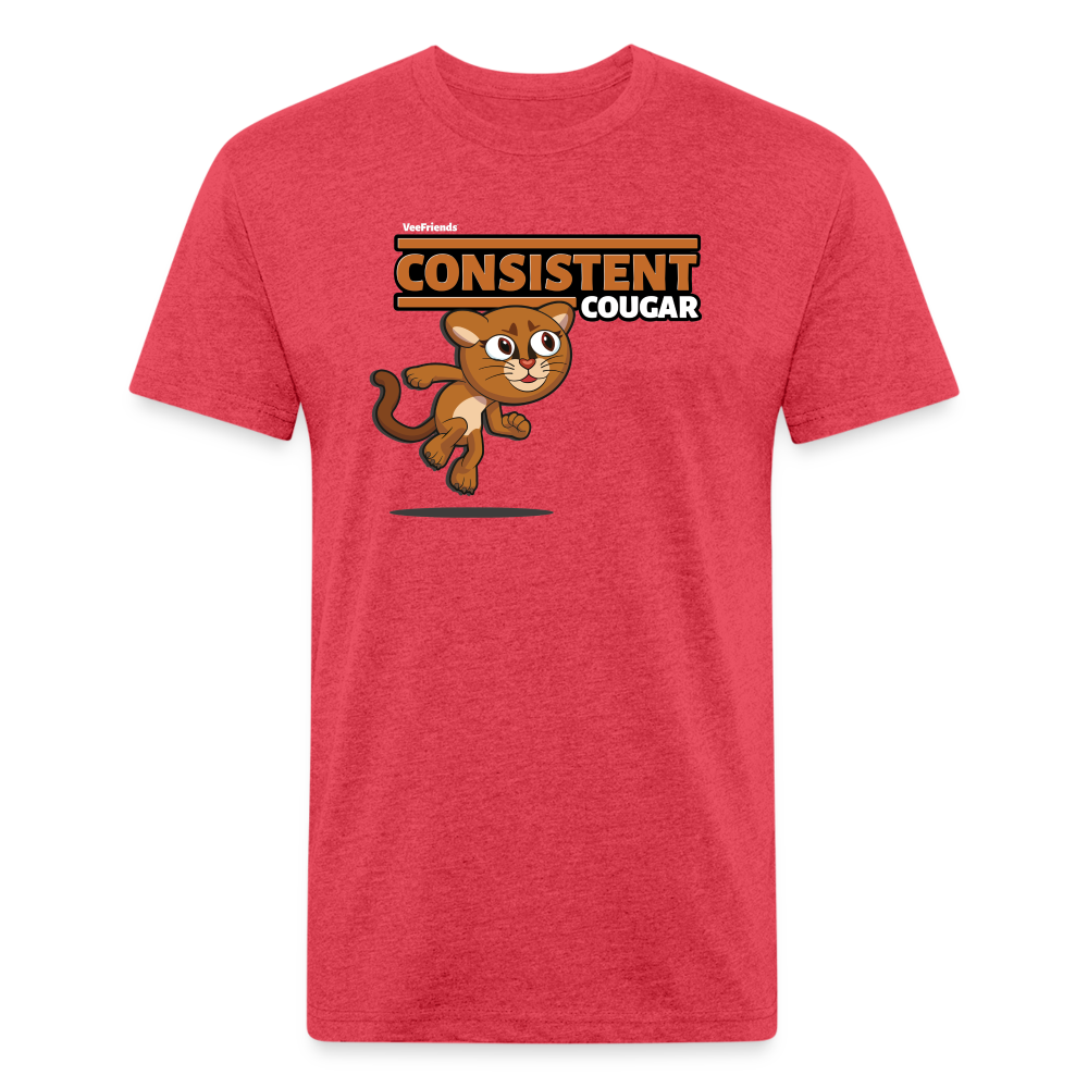 Consistent Cougar Character Comfort Adult Tee - heather red