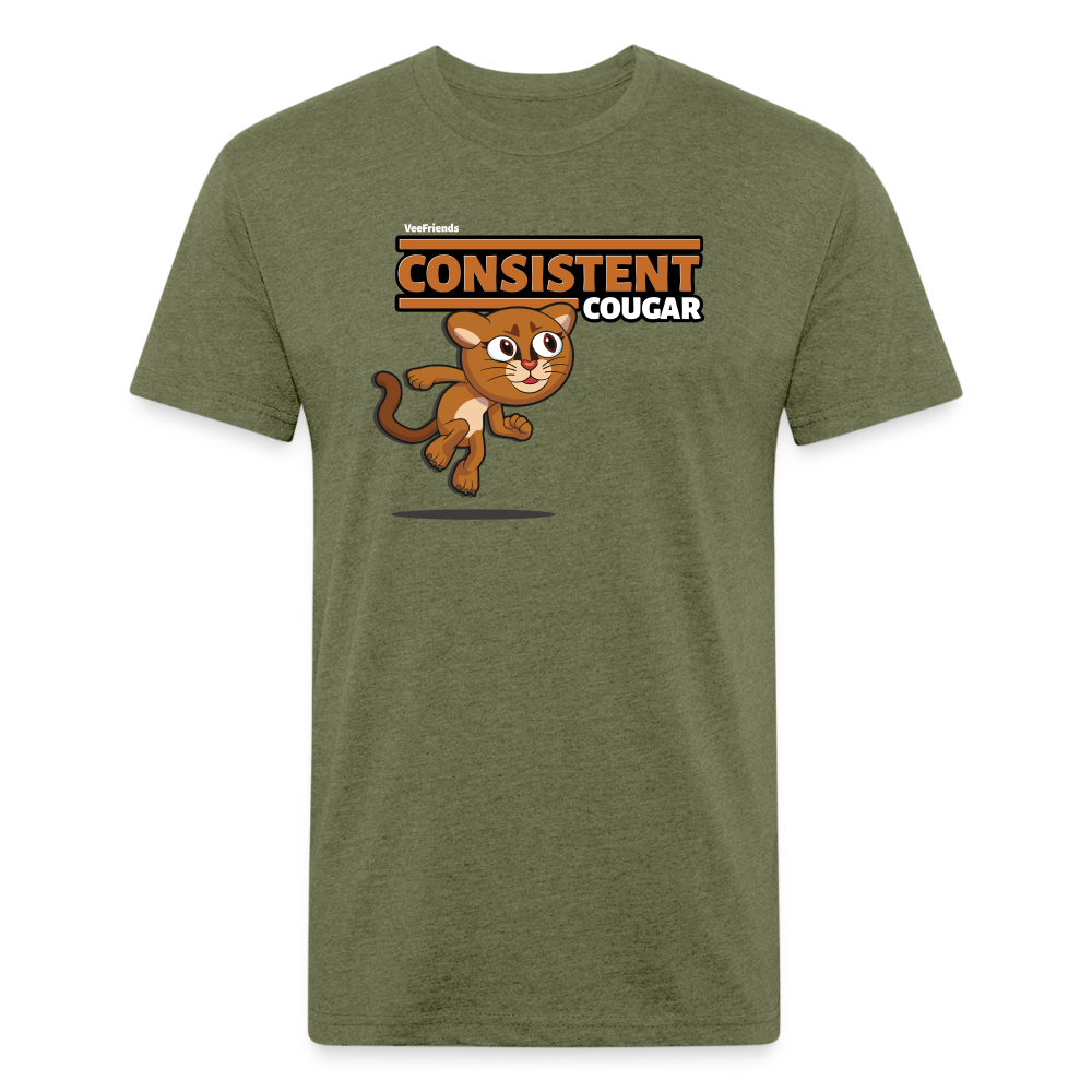 Consistent Cougar Character Comfort Adult Tee - heather military green