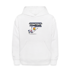 "Content" Condor Character Comfort Kids Hoodie - white