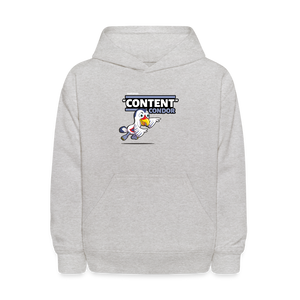"Content" Condor Character Comfort Kids Hoodie - heather gray