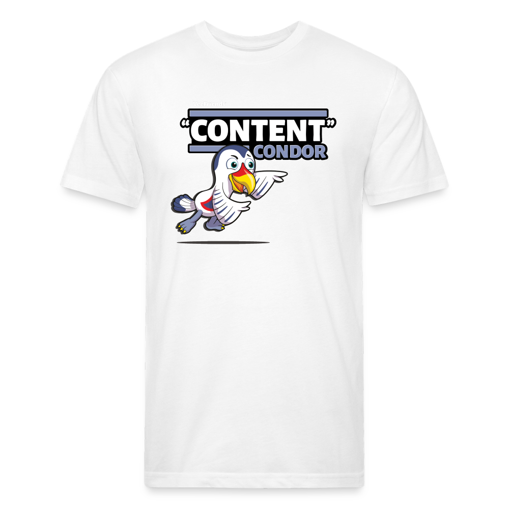 "Content" Condor Character Comfort Adult Tee - white