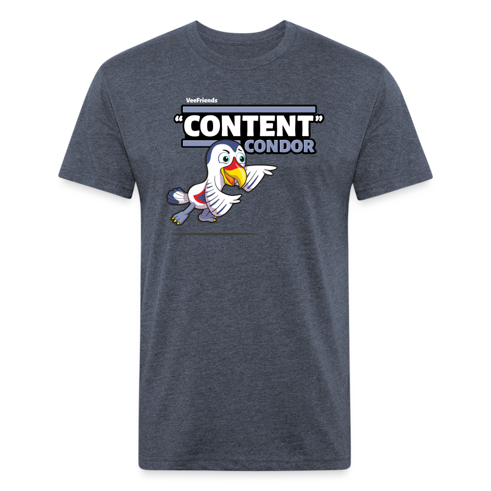 "Content" Condor Character Comfort Adult Tee - heather navy