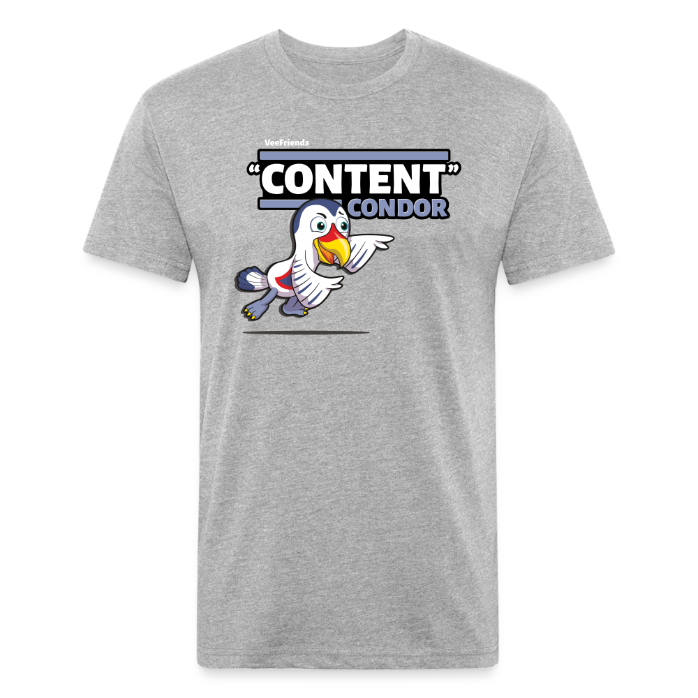 "Content" Condor Character Comfort Adult Tee - heather gray