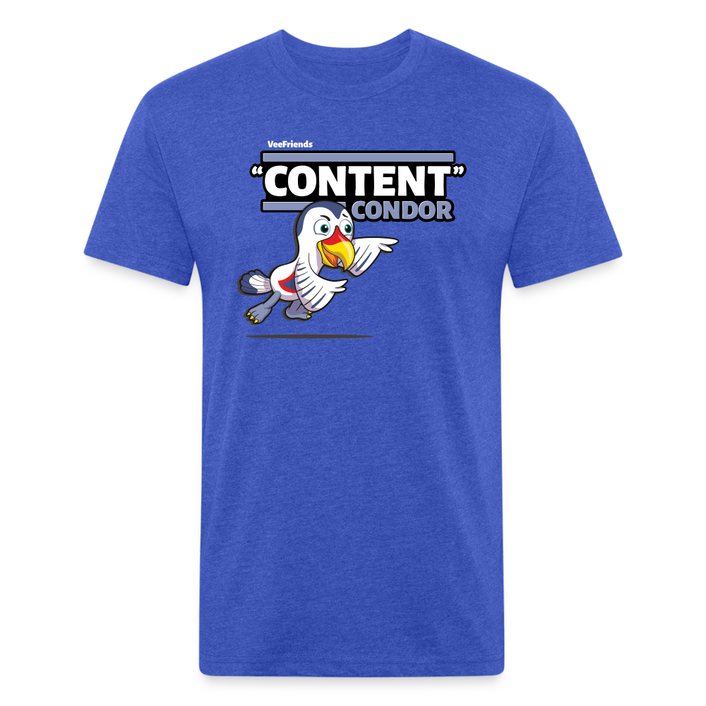 "Content" Condor Character Comfort Adult Tee - heather royal