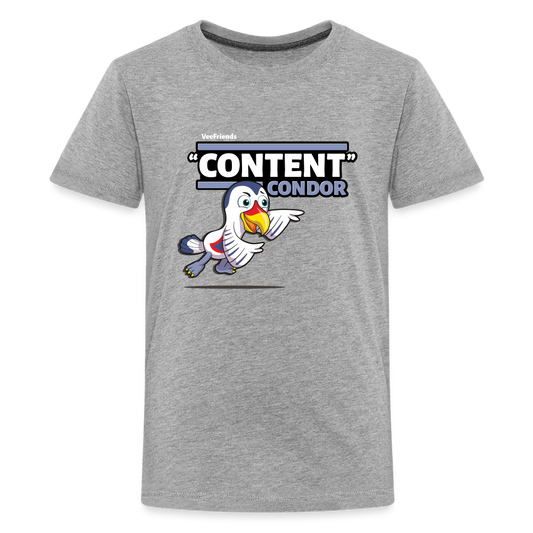 "Content" Condor Character Comfort Kids Tee - heather gray