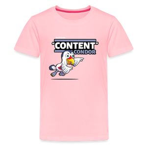 "Content" Condor Character Comfort Kids Tee - pink