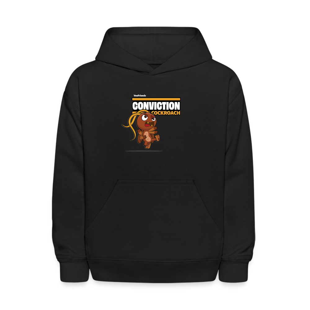 
            
                Load image into Gallery viewer, Conviction Cockroach Character Comfort Kids Hoodie - black
            
        