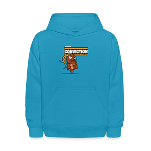 
            
                Load image into Gallery viewer, Conviction Cockroach Character Comfort Kids Hoodie - turquoise
            
        