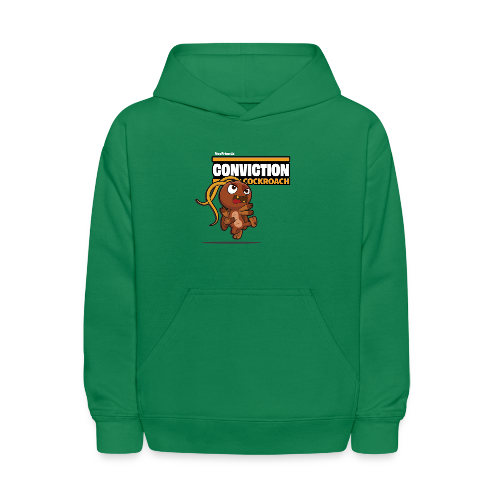 
            
                Load image into Gallery viewer, Conviction Cockroach Character Comfort Kids Hoodie - kelly green
            
        