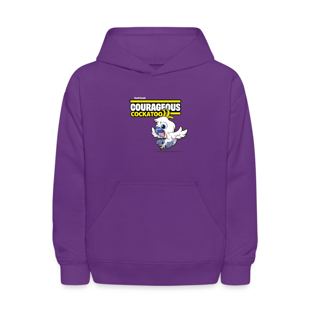 Courageous Cockatoo Character Comfort Kids Hoodie - purple