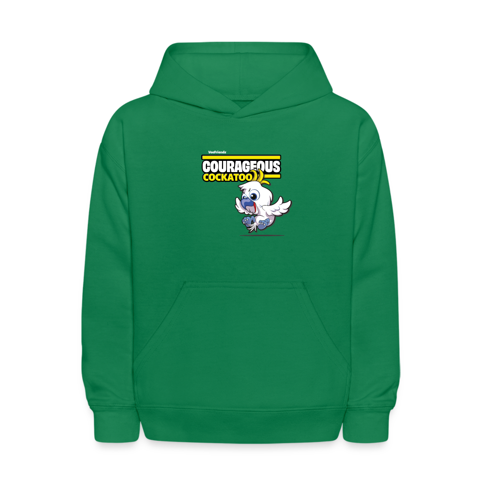 Courageous Cockatoo Character Comfort Kids Hoodie - kelly green