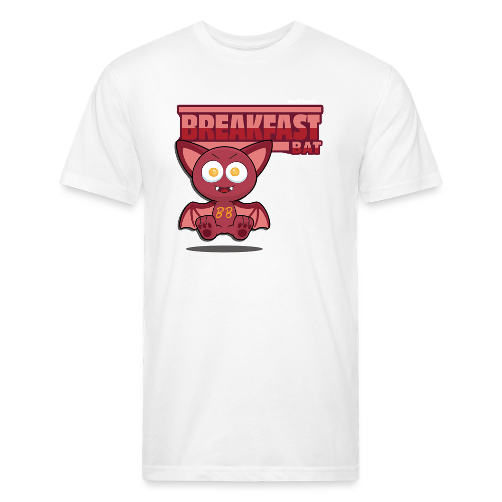 Breakfast Bat Character Comfort Adult Tee - white